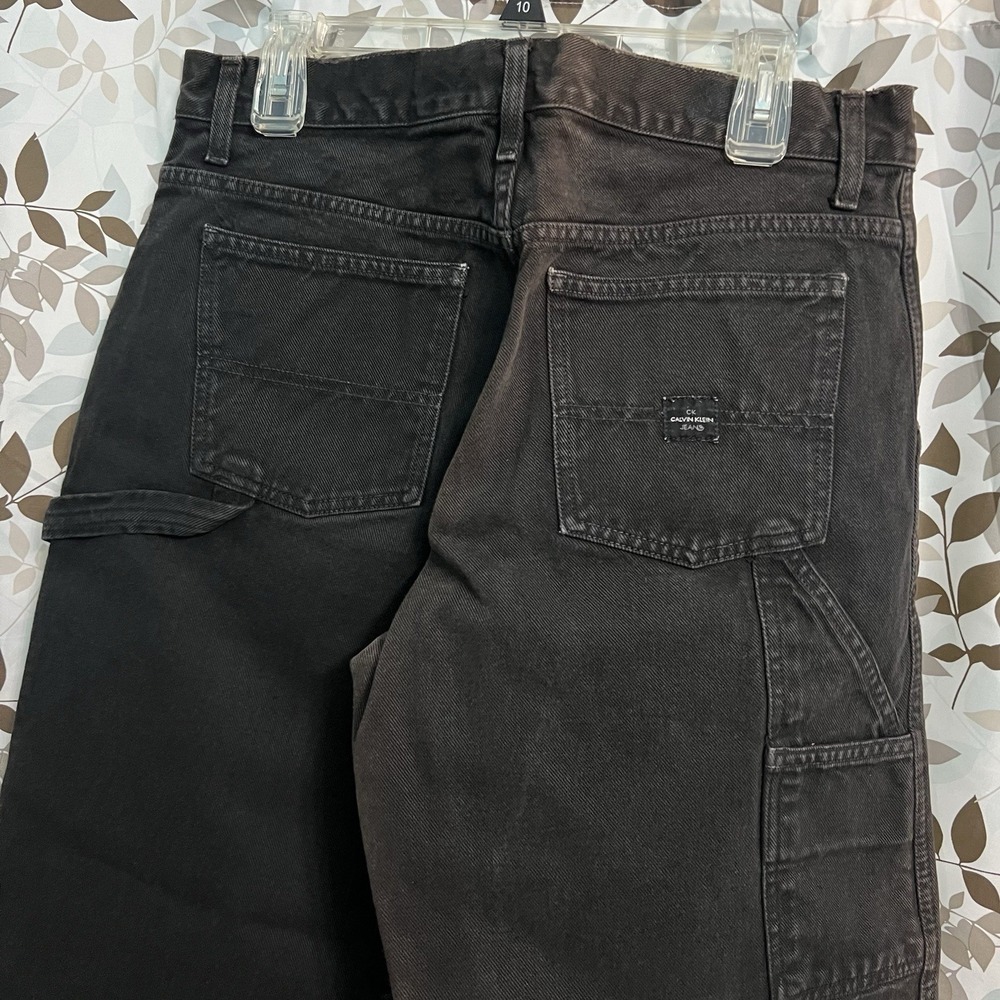 Vintage Calvin Klein Worker Baggy Wide Leg Carpenter Jeans Mens 32x31 Skater Y2K